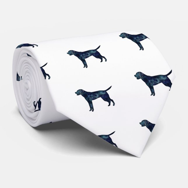 Gravata Labrador Retriever Black Watercolor Silhouket (Rolled)