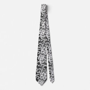 Gravata Lace Branco Em Preto