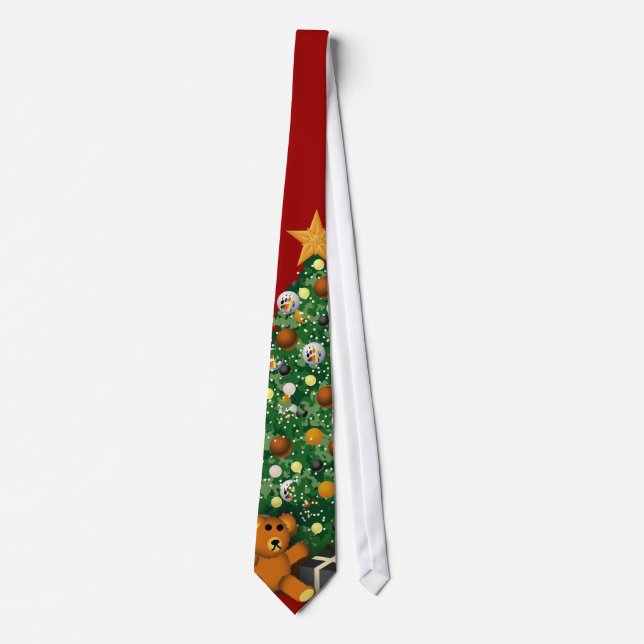 Gravata Laço alegre #2 da árvore de Natal dos ursos (Frente)