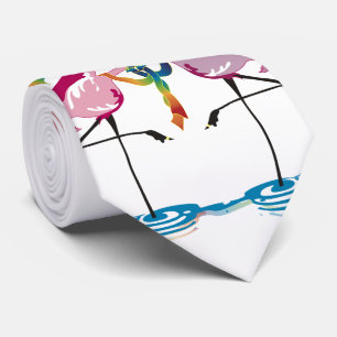 Gravata Laço alegre dos flamingos