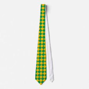Gravata Laço checkered verde e amarelo