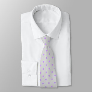 Gravata Laço cinzento com os pontos do roxo da polca