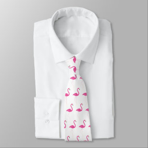 Gravata Laço cor-de-rosa & branco do flamingo