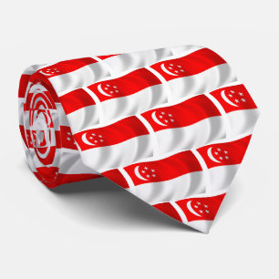 Gravata Laço da bandeira de Singapore