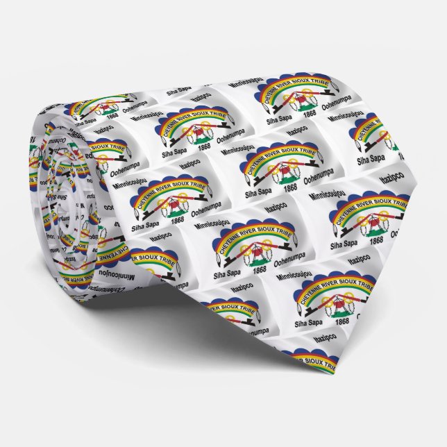 Gravata Laco da Bandeira Sioux do Rio Cheyenne (Rolled)