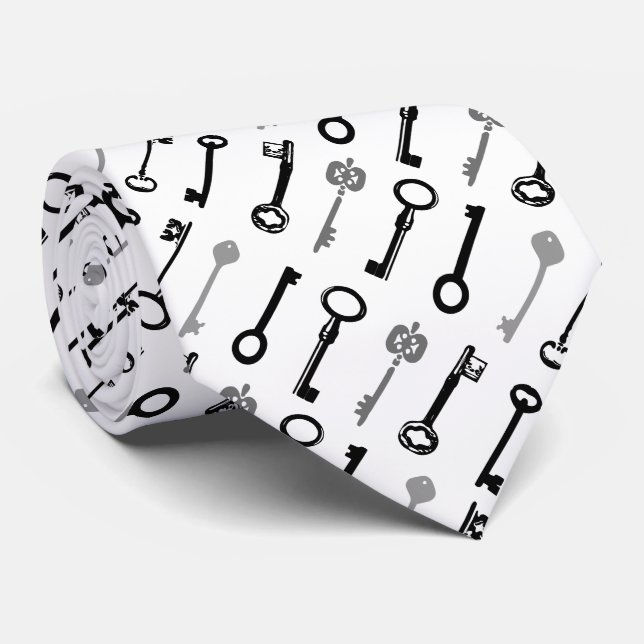 Gravata Laço das chaves de esqueleto do vintage (Rolled)