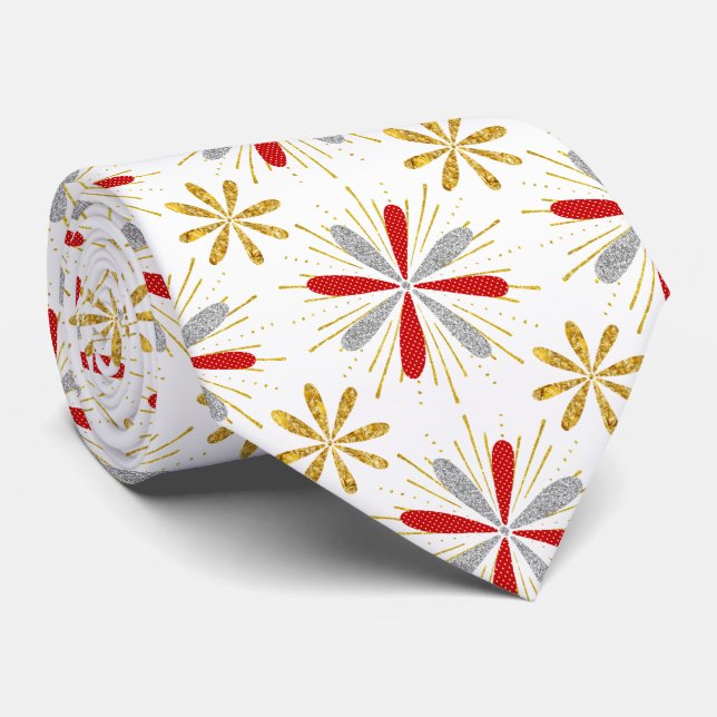 Gravata Laço de prata Dourado vermelho do Natal (Rolled)