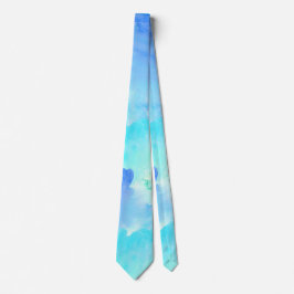 Gravata Laço do azul e do pescoço do olhar da aguarela de