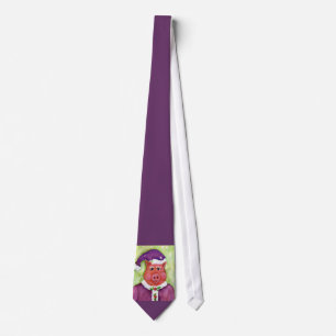 Gravata Laço do porco do papai noel do roxo real