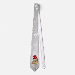 Gravata Laço engraçado do Natal do esquilo do papai noel