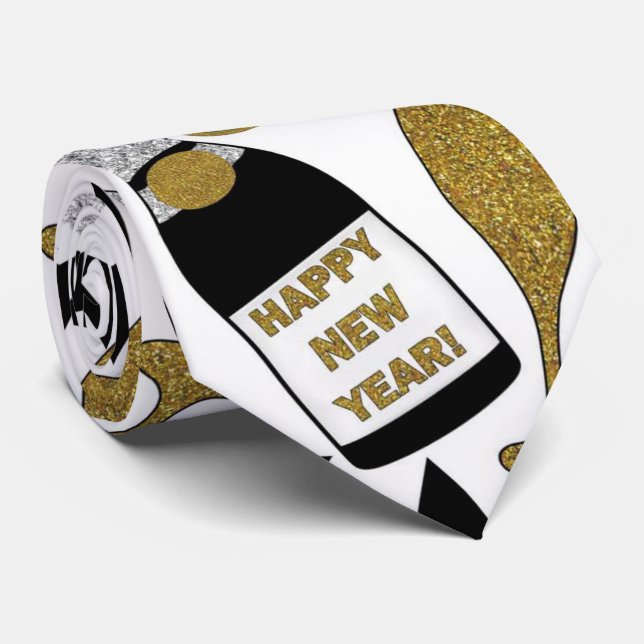 Gravata Laço festivo do teste padrão da véspera de ano (Rolled)