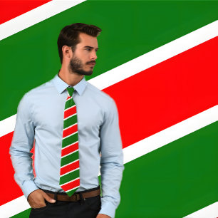 Gravata Laço listrado vermelhas, brancas e verdes (cores