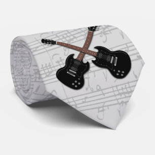 Gravata Laço preto da partitura da guitarra elétrica