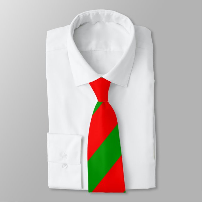Gravata Laço regimental vermelho e verde da listra (Amarrado)
