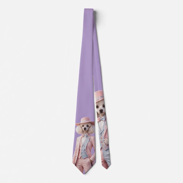 Gravata Laço Senhor Poodle Rosa  (Frente)