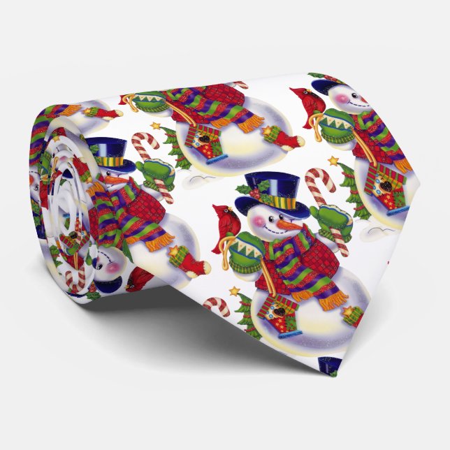 Gravata Laço telhado do boneco de neve do Natal feriado (Rolled)
