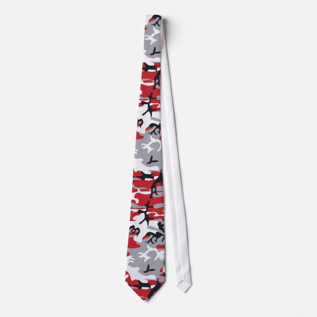 Gravata Laço vermelho da camuflagem (Frente)