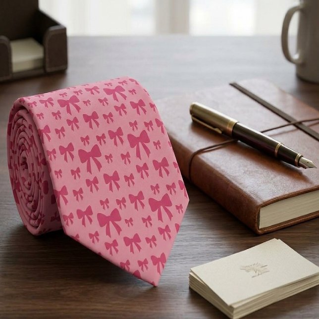 Gravata Laços Rosa de Tulipa da Moda em Rosa Boho Chic (Criador carregado)