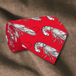 Gravata Lagosta gráfica em vermelho<br><div class="desc">Esta gravata vermelha e branca tem um padrão de lagosta gráfica vintage. Ideal para amantes e chefs de frutos do mar.</div>