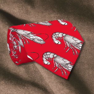Gravata Lagosta gráfica vintage em vermelho