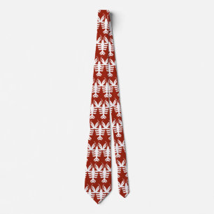 Gravata Lagosta Vintage em Branco, Art Deco Frutos do Mar
