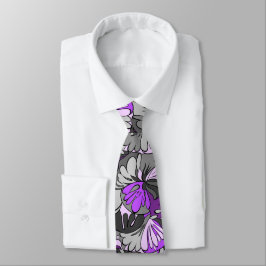 Gravata Lâmpada de Lava Floral Retro com Duas Faces