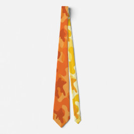 Gravata laranja amarela camuflada de designer de c