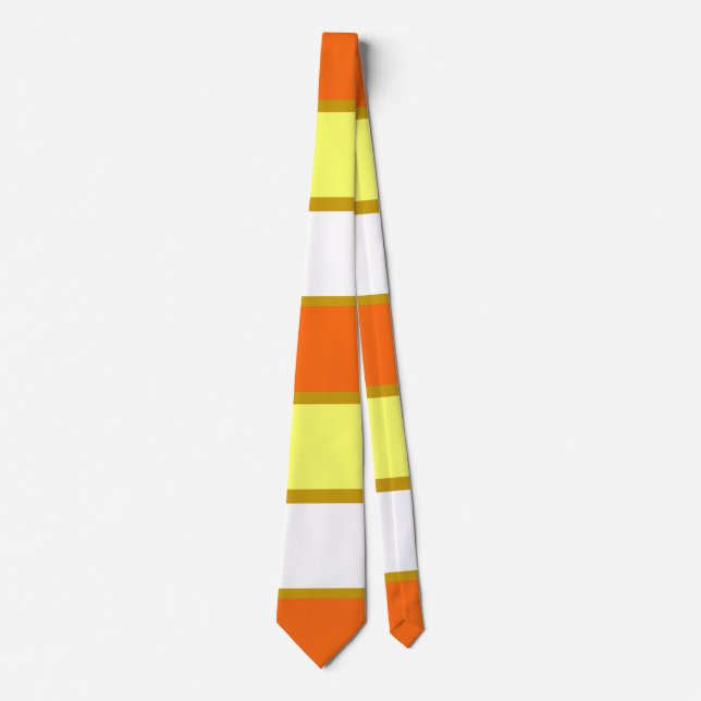 Gravata Laranja, Amarelo e White Stripes (Frente)