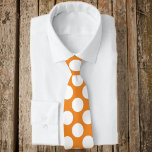 Gravata Laranja com Bolinhas brancas<br><div class="desc">Esta é uma bela gravata personalizada que faria qualquer roupa se destacar.</div>