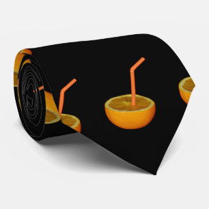 Gravata Laranja com canudo laranja