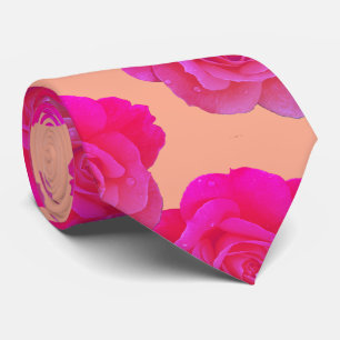 Gravata Laranja Cor-de-rosa Rosa Floral Moderno Brilho Col
