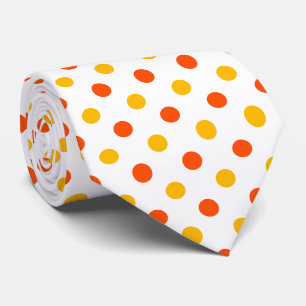 Gravata Laranja e Amarelo Bolinhas Branco