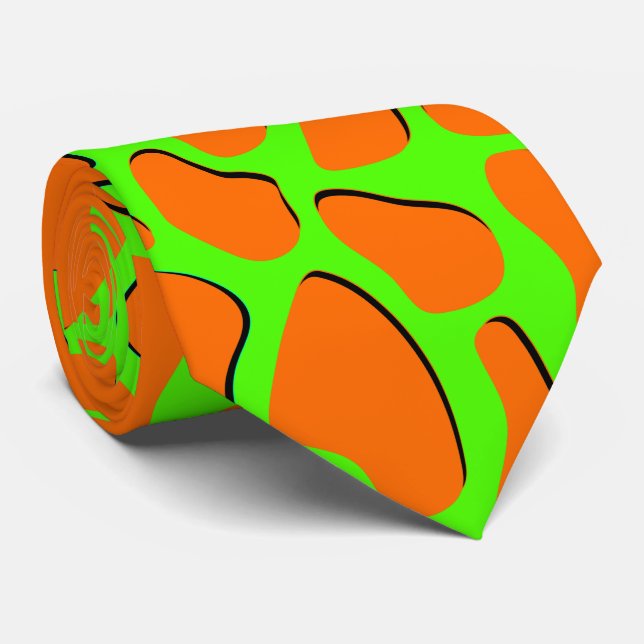 Gravata Laranja e Neon Green (Rolled)