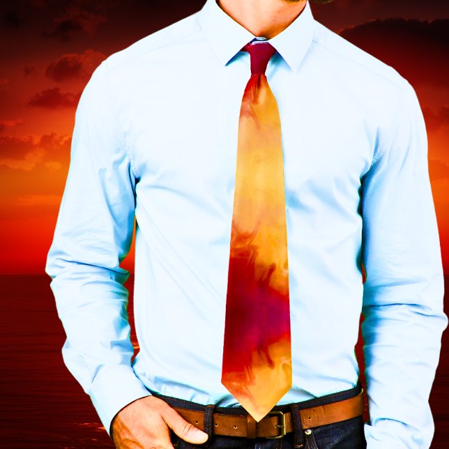 Gravata Laranja Ferrugem de Aguarela Abstrata Mode (Modern Abstract Watercolor Rust Orange Neck Tie)