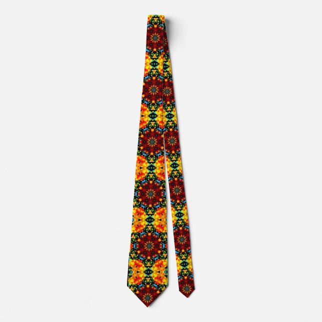 Gravata Laranja Floral (Frente)