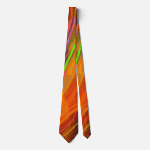 Gravata Laranja Neon Verde Azul Faixa de Luz   Futurista