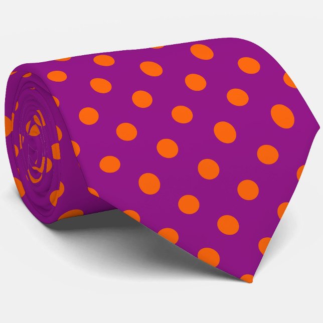 Gravata Laranja No Design De Padrão De Bolinhas Roxo (Criador carregado)