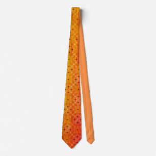 Gravata Laranja Quente e Ombre Vermelho Geométrico de Mead