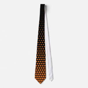 Gravata Laranja Techno Dots Modern Black