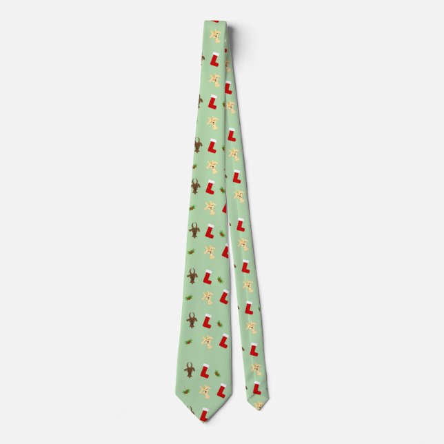Gravata Last-Minute Gift Alert: Festive Goat Pattern Tie (Frente)