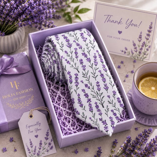 Gravata Lavanda Floral (Criador carregado)