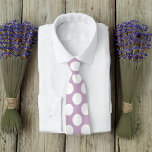 Gravata Lavanda Retro de Bolinhas Brancas Roxas<br><div class="desc">Esta é uma bela gravata personalizada que faria qualquer roupa se destacar.</div>
