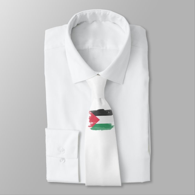 Gravata Lave de pincel da Palestina, bandeira nacional (Amarrado)