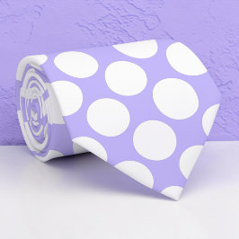 Gravata Lavender Jumbo Polka Dots Custom Necktie
