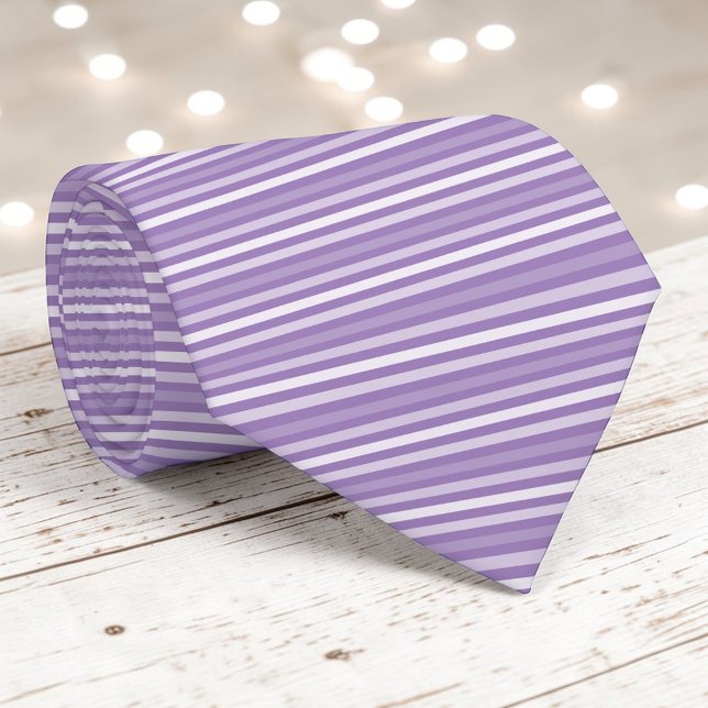 Gravata Lavender Purple Color Stripes Necktie (Criador carregado)
