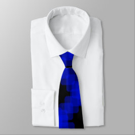 Gravata Layered True Blue Squared On Black Pattern        