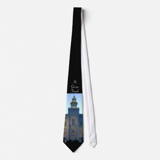 Gravata LDS Tie — Rua George Temple; Mormon Temple Tie (Frente)