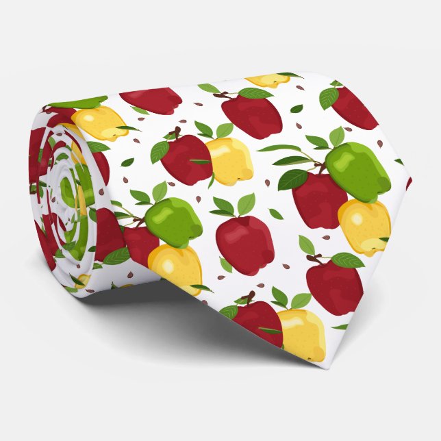Gravata legal cores de maçã, fruta de padrões (Rolled)