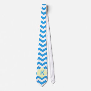 Gravata Legal, moderno, elegante monograma de chevron azul