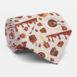 Gravata legal padrão de chocolate martelado doce